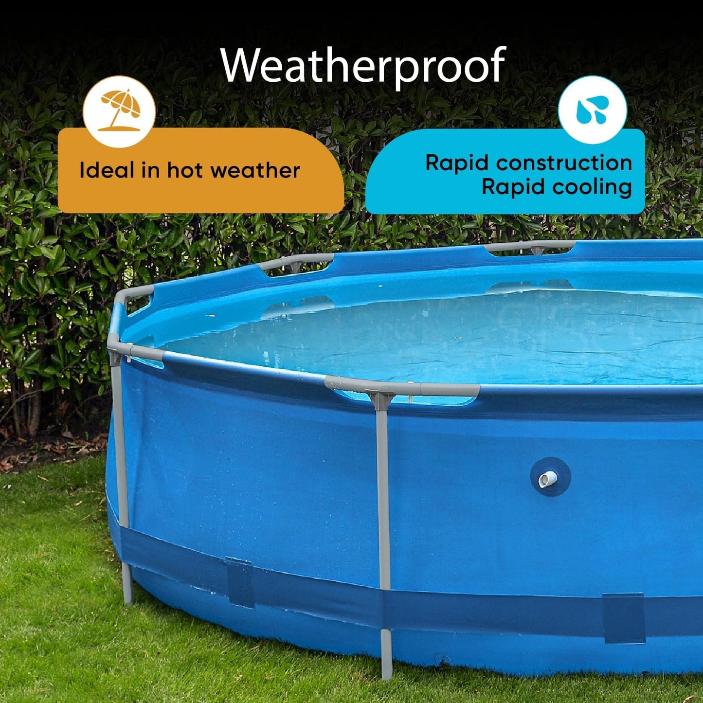 Garden Pool Steel Frame Pool Complete Set with Filter Pump Cover of Chemical Dispenser Round Steel Frame Pool Full Set