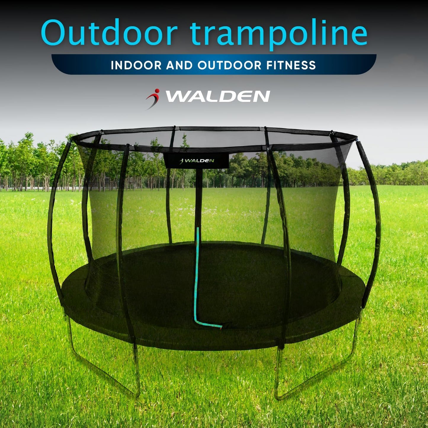 Outdoor Trampoline, Garden Trampoline Certified Trampoline with Safety Fence and Padded Poles for Children, Indoor Outdoor Fitness.